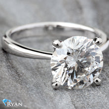 Load image into Gallery viewer, 4.08CT Round Brilliant Solitaire with High Polished Tapered Shoulders Ring
