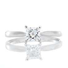 Load image into Gallery viewer, 0.50ctw Princess Solitaire with High Polished Tapered Shoulders
