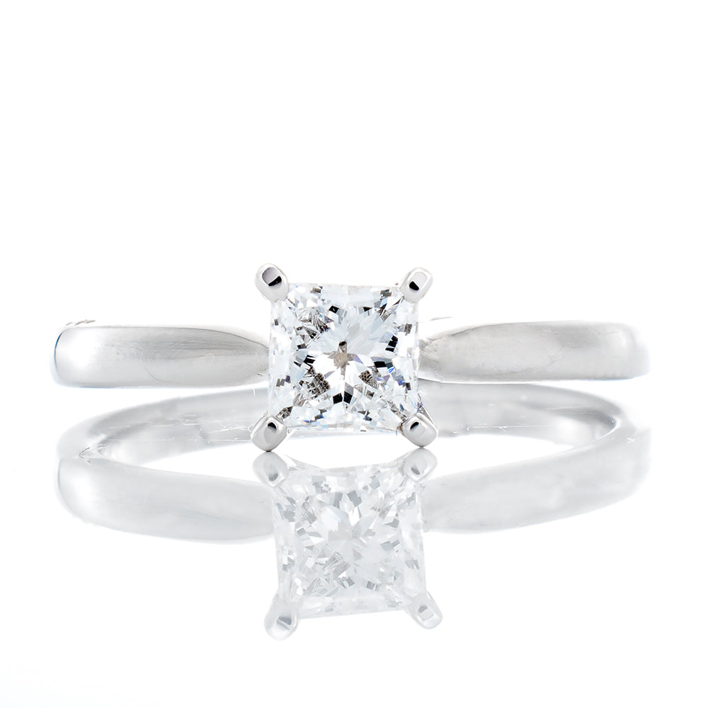 0.50ctw Princess Solitaire with High Polished Tapered Shoulders