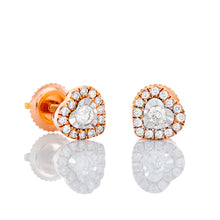 Load image into Gallery viewer, 0.25ctw Illusion Set Heart Studs with Halo

