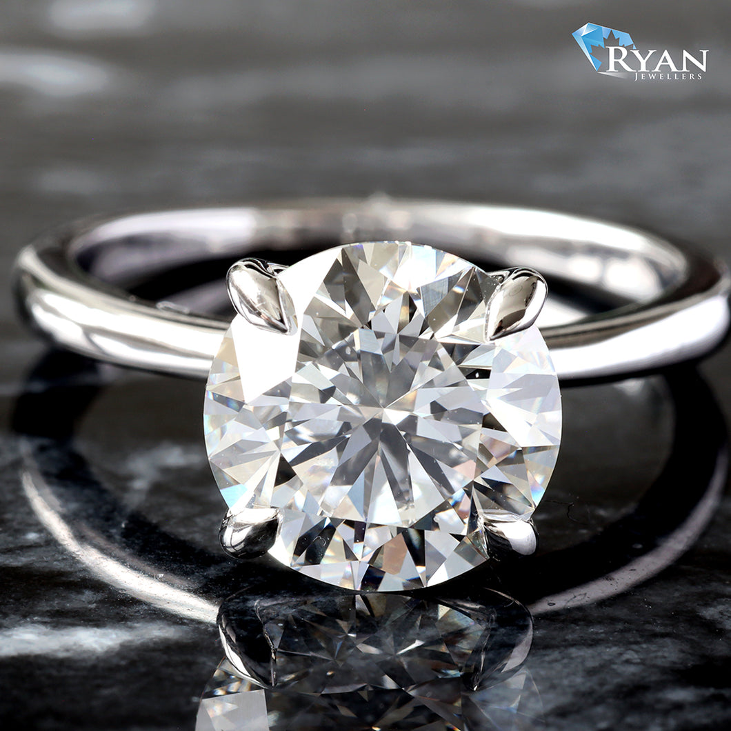 3.03ctw Round Solitaire with Talon Basket Ring