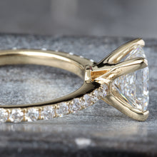 Load image into Gallery viewer, 1.97ctw Princess Cut Lab Created Center with Natural Diamond Pave Shoulders
