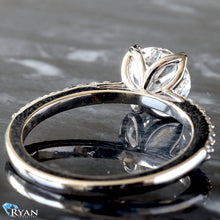 Load image into Gallery viewer, 1.55ctw Round Solitaire with Tulip Prongs and Pave Shoulders Ring
