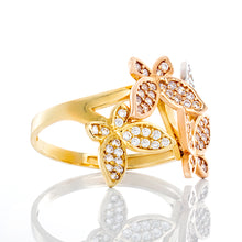 Load image into Gallery viewer, Tri Tone Multi Butterfly CZ Ring
