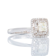 Load image into Gallery viewer, 0.65ctw Asher Cut Center With Double Open Pave Halo

