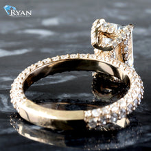 Load image into Gallery viewer, 3.10ctw Radiant Solitaire with Hidden Halo and Underside Basket on Three Sided Shoulders Ring
