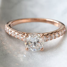 Load image into Gallery viewer, 1.35ctw Round Solitaire with Pave Shoulders Ring
