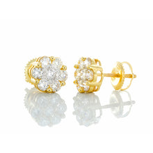 Load image into Gallery viewer, 0.70ctw Seven Diamond Flower Studs 10k Gold
