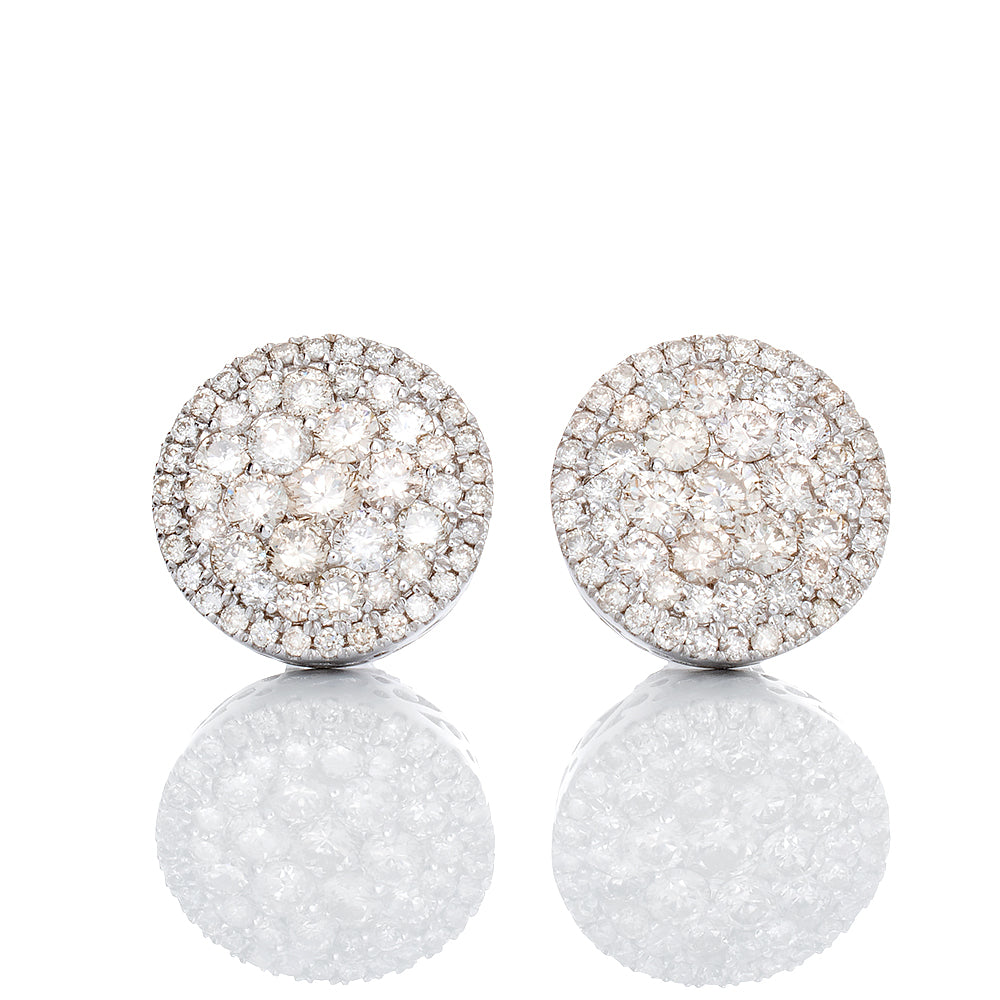 1.45ctw Low Profile Round Diamond Studs