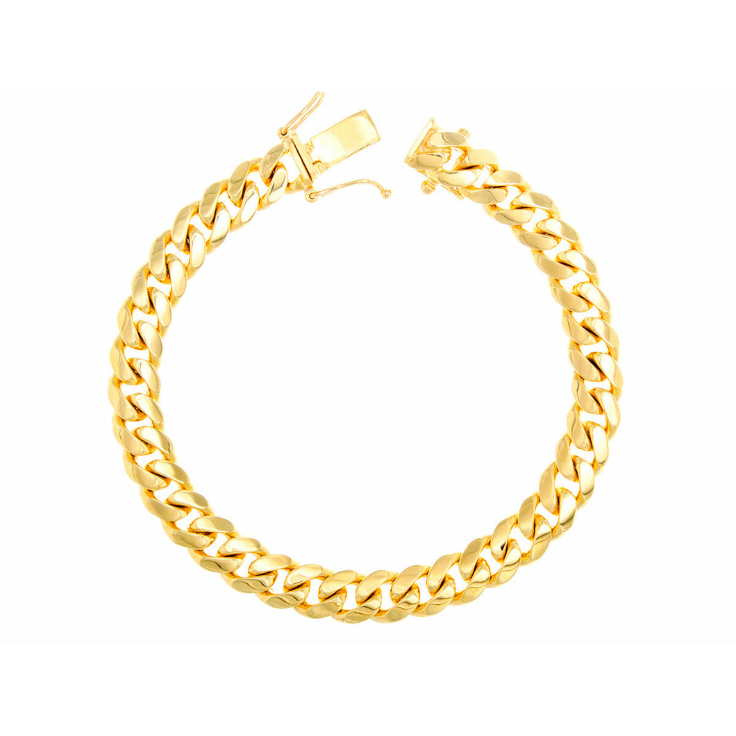 7.50mm Hollow Miami Cuban Link Bracelet 10k Gold