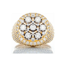 Load image into Gallery viewer, 3.50ctw Illusion Flower Cluster Center, Full Diamond Pave Shoulders 10k Gold
