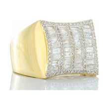 Load image into Gallery viewer, 1.00ctw Alternating Baguette &amp; Round Diamond Forefront Semi-Concaved Shoulders 10k Gold
