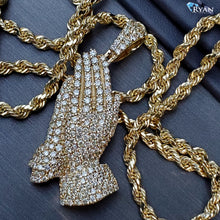 Load image into Gallery viewer, 2.65ctw Full Diamond Pave Praying Hands 10k Gold
