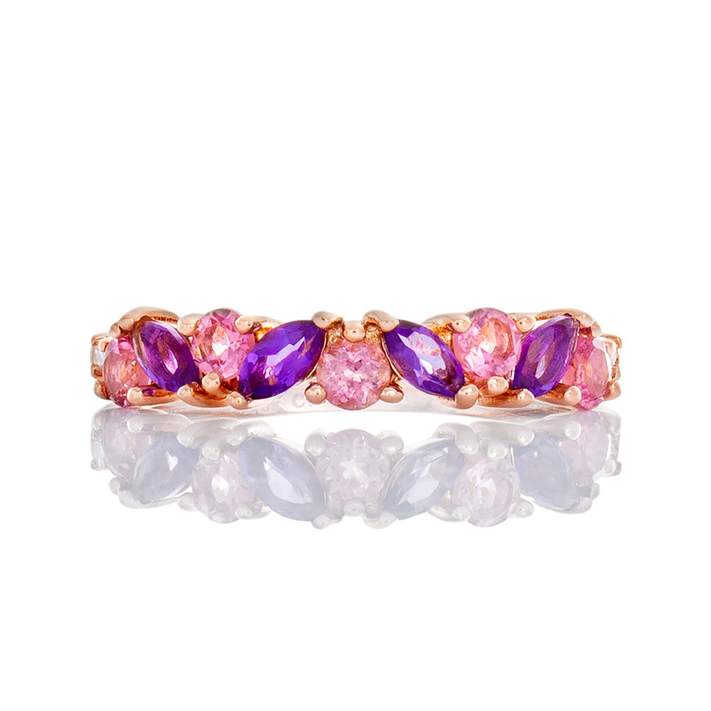 Amethyst & Pink Topaz Band