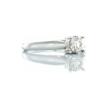 Load image into Gallery viewer, 0.50ct Illusion Set Solitaire with High Polished Tapered Shoulders 10k White Gold
