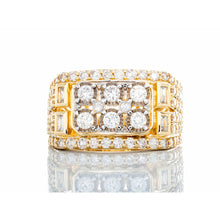 Load image into Gallery viewer, 2.37ctw Illusion Set Rectangle Forefront Baguette Accent &amp; Full Pave Shoulders 10k Gold
