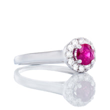 Load image into Gallery viewer, 0.40ct Genuine Ruby Solitiare with Diamond Halo
