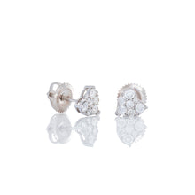Load image into Gallery viewer, 0.35ctw Diamond Cluster Heart Shape Studs 14k White Gold
