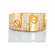 Load image into Gallery viewer, Cubic Zirconia Band with Screw Accents 10k Gold
