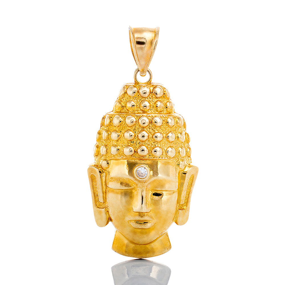 Buddha Head Pendant 10k Gold