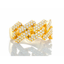 Load image into Gallery viewer, 1.35ctw Square Diamond Cuban Link Band 10k Yellow Gold

