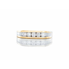 Load image into Gallery viewer, 0.33ctw Five Channel Set Flat Top Diamond Band 14kt White &amp; Yellow Gold
