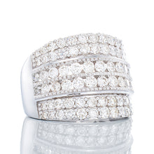 Load image into Gallery viewer, 2.00ctw Wide Six Row Diamond Band with Beaded Edge Accents 10k Whtie Gold
