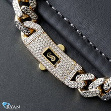 Load image into Gallery viewer, 10mm Monaco Link Chain with Iced Banana Clasp
