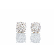 Load image into Gallery viewer, 0.48ctw Imperial Cluster Diamond Studs 14k Gold
