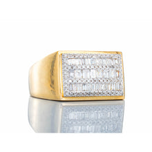 Load image into Gallery viewer, 1.00ctw Alternating Round and Baguette Diamond Rows Rectangle Forefront 10k Gold
