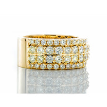 Load image into Gallery viewer, 2.50ctw Four Row Shared Prong Set Diamond Band Two Raised Center Rows 10k Gold
