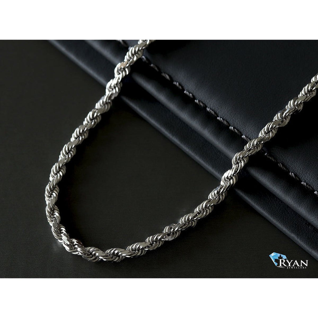 5mm Quint Rope Chain 10k White Gold