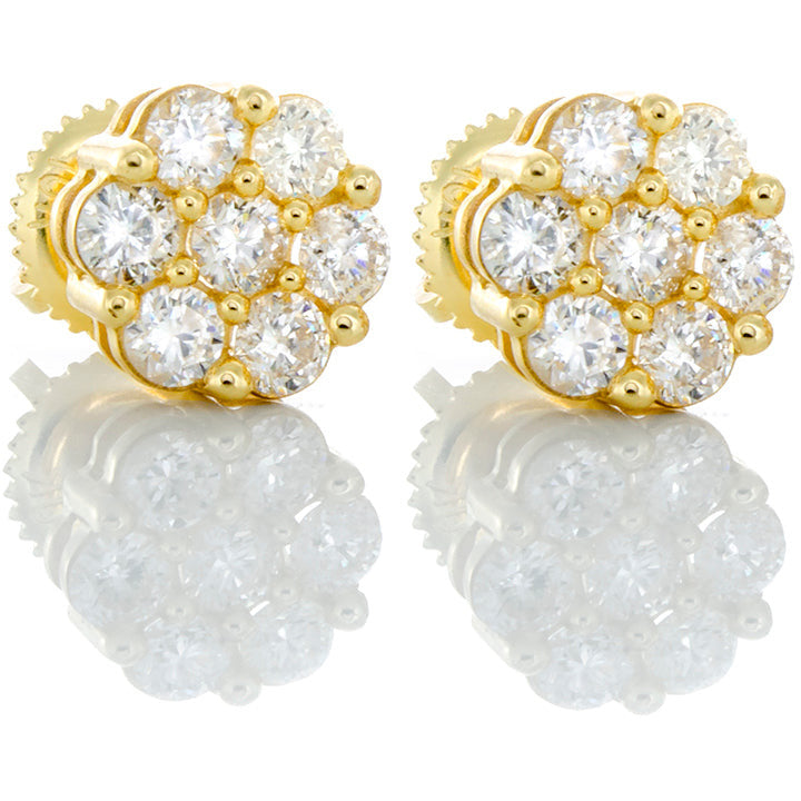 0.85ctw Flower Cluster Studs