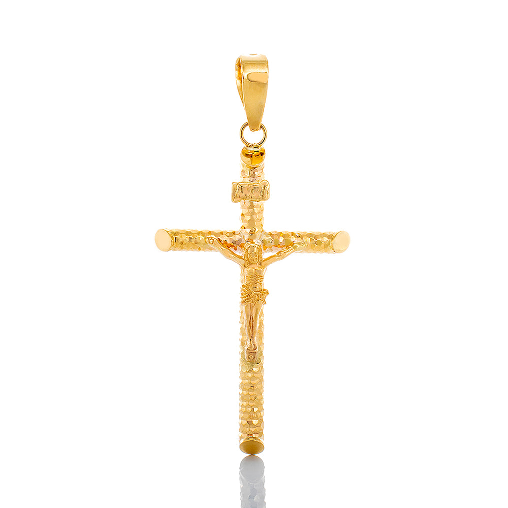 Crucifix Cross Pendant with Diamond Cut Finishing