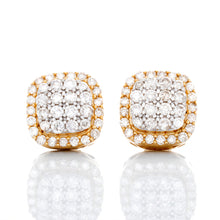 Load image into Gallery viewer, 1.00ctw Cushion Shape Diamond Studs with Raised Dome Center
