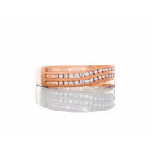 Load image into Gallery viewer, 0.25ctw Two Row Channel Set Slightly Wave Diamond Band 14k Rose Gold
