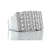 Load image into Gallery viewer, 1.50ctw Alternating Channel &amp; Prong Vertical Set Rectangle Forefront Ring 10k White Gold
