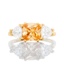 Load image into Gallery viewer, Three Stone Cubic Zirconia With Yellow Centre
