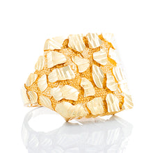 Load image into Gallery viewer, Square Diamond Cut Nugget Ring with Graduated Shoulders
