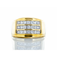 Load image into Gallery viewer, 0.50ctw Slight Dome Three Row Channel Set Diamond Ring 10k Gold
