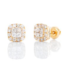 Load image into Gallery viewer, 0.85ctw Cushion Shape Diamond Studs with Halo
