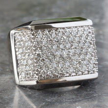 Load image into Gallery viewer, 2.76ctw Diamond Pave Square Forefront Flat Shoulders 14k White Gold
