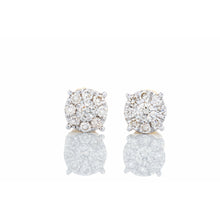 Load image into Gallery viewer, 0.34ctw Round Imperial Cluster Diamond Studs 14kt Gold
