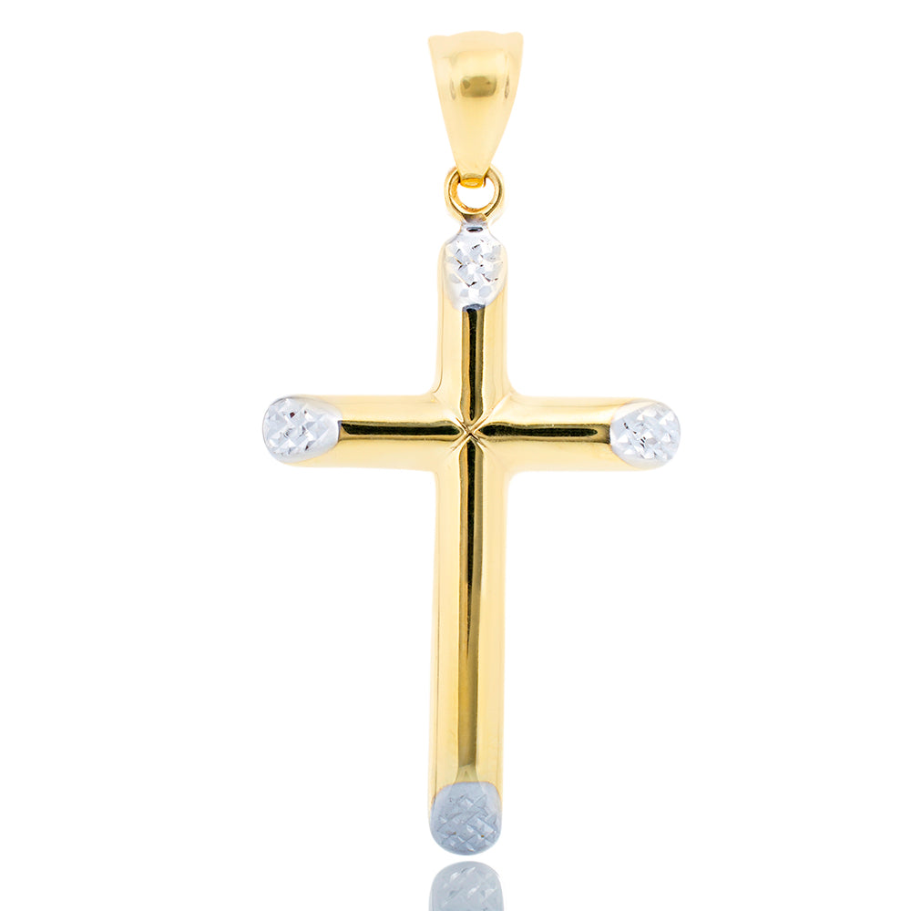 Two Tone Round Tube Cross with Beveled Ends
