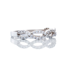 Load image into Gallery viewer, Cross Over Eternity Band 10k White Gold
