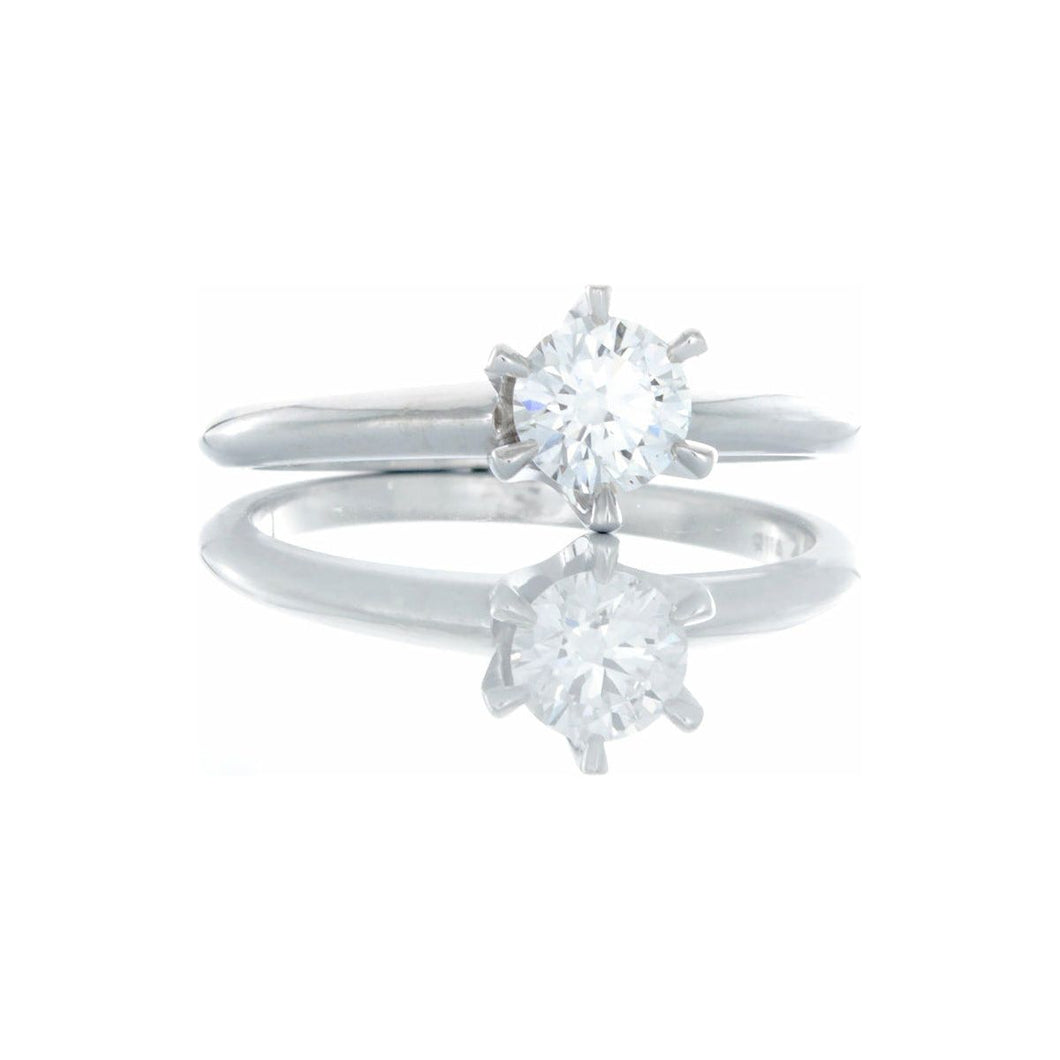 0.50ct Round Solitaire Six Prong Mount 14k White Gold