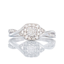 Load image into Gallery viewer, 0.20ctw Illusion Center with Cushion Halo &amp; Diamond Infinity Shoulders
