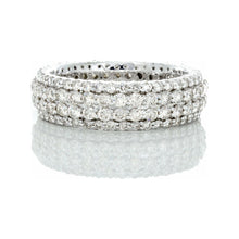 Load image into Gallery viewer, 3.35ctw Raised Center Four Row Full Diamond Eternity Band 10k White Gold
