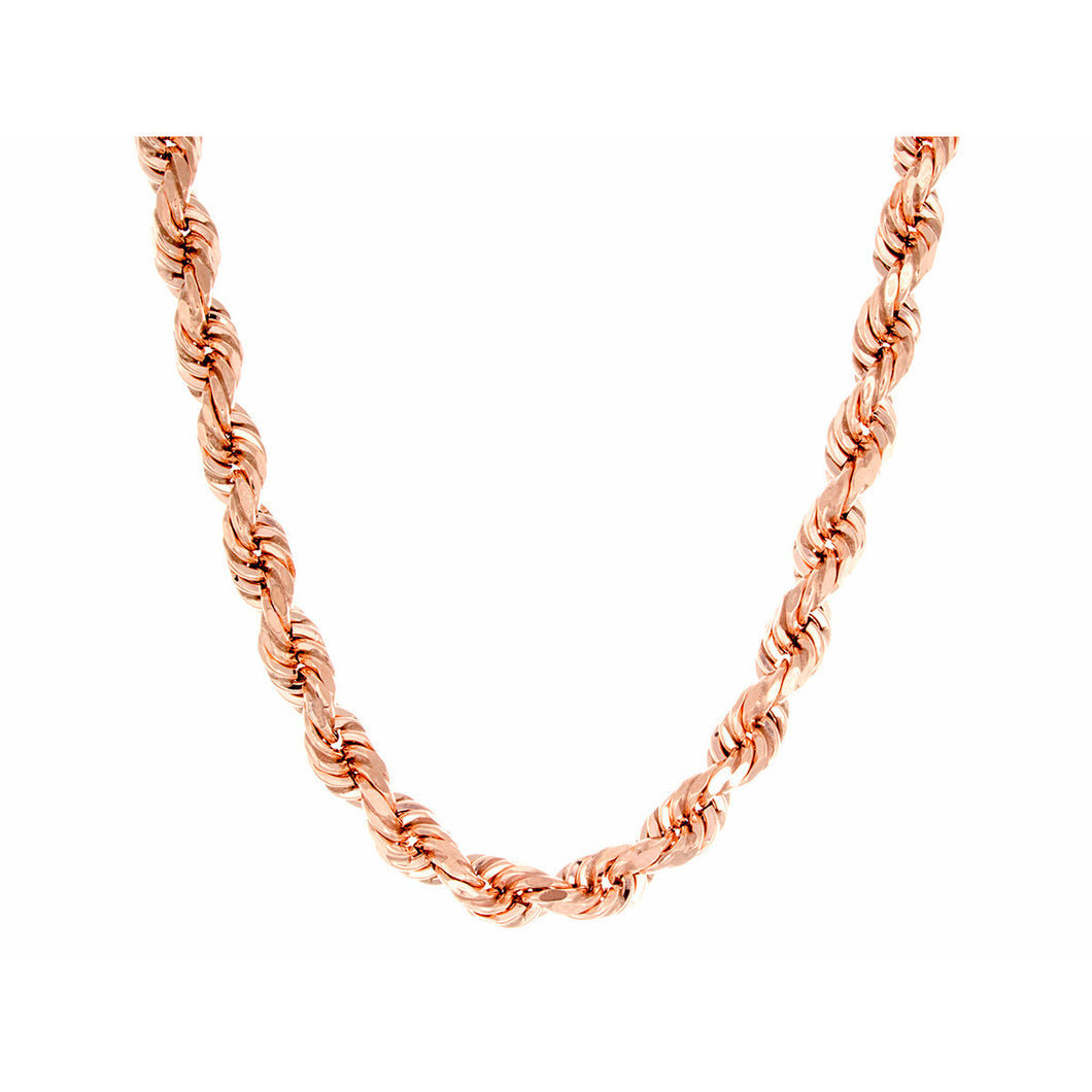 5mm Hollow Rope Chain 10k Rose Gold