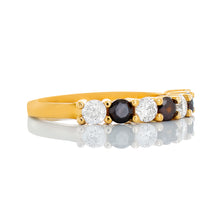 Load image into Gallery viewer, Brown &amp; White CZ Alternating Band
